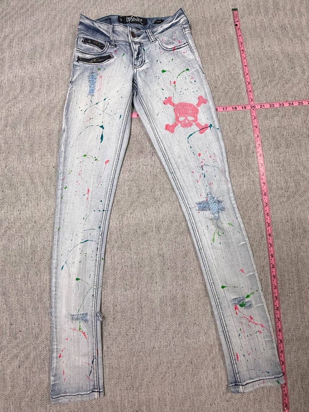 Lip Service Jett Jeans Women's Size 0 Light Blue Distressed